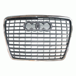 GRILL PLASTIC SILVER WITH CHROME STRIP AUDI A6 08-11