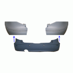 REAR BUMPER PRIMED WITH HOLES FOR PARK DISTANCE CONTROL AVANTGARDE/ELEGANCE MERCEDES A-CLASS W169 04-08 