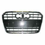 GRILL PLASTIC BLACK WITH CHROME STRIPS AUDI A6 11-15