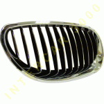GRILL RIGHT PLASTIC WITH BLACK RIBS(ONLY OUTER CHROME) WITH CHROME FRAME BMW 5 series E60 SEDAN - E61 WAGON 07-10 
