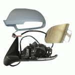 DOOR MIRROR LEFT ELECTRICAL PRIMED WITH HEATER AND INDICATOR AND FOOT LAMP ASPHERICAL GLASS 7 PIN (A QUALITY) SKODA OCTAVIA 09-13