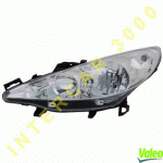 HEAD LAMP LEFT (WITHOUT MOTOR) H7/H1 VALEO PEUGEOT 207 06-12
