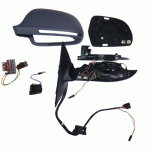 DOOR MIRROR LEFT ELECTRICAL PRIMED FOLDABLE WITH HEATER INDICATOR AND MEMORY LANE ASSIST FUNCTION 16 PIN AUDI A6 08-11